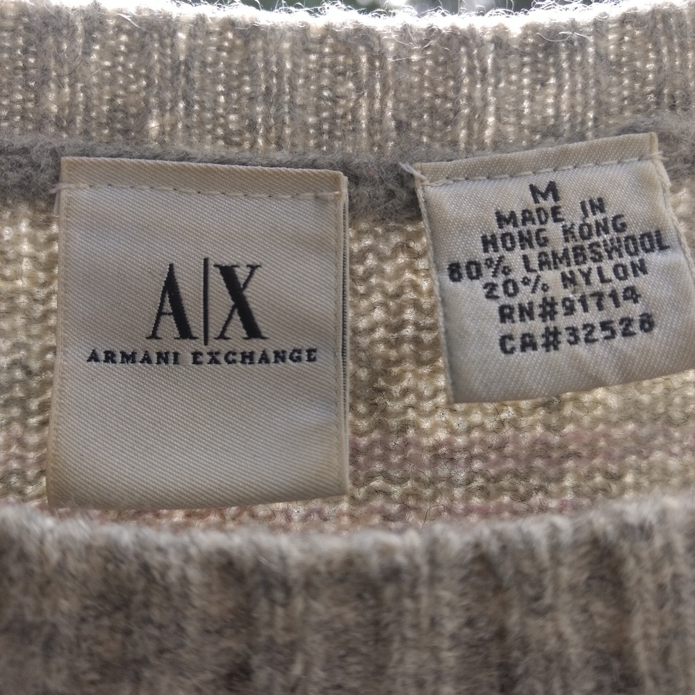 Armani Exchange sweater, lavender/ light gray.